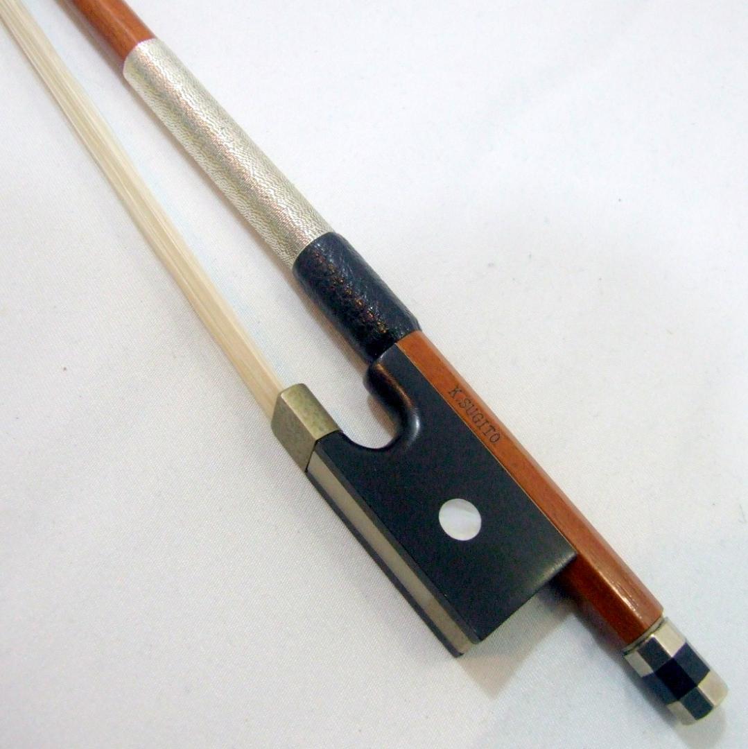 シャコンヌ サラバンド バイオリン 虎杢 1/2 弓 ケース メンテ済み