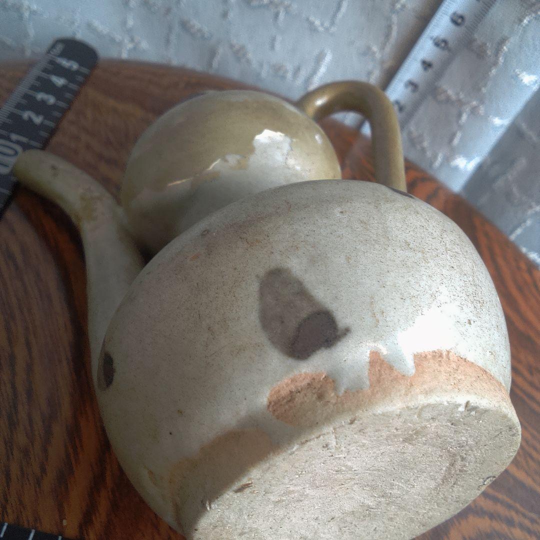 骨董６手作り陶器壺、二重ボディ