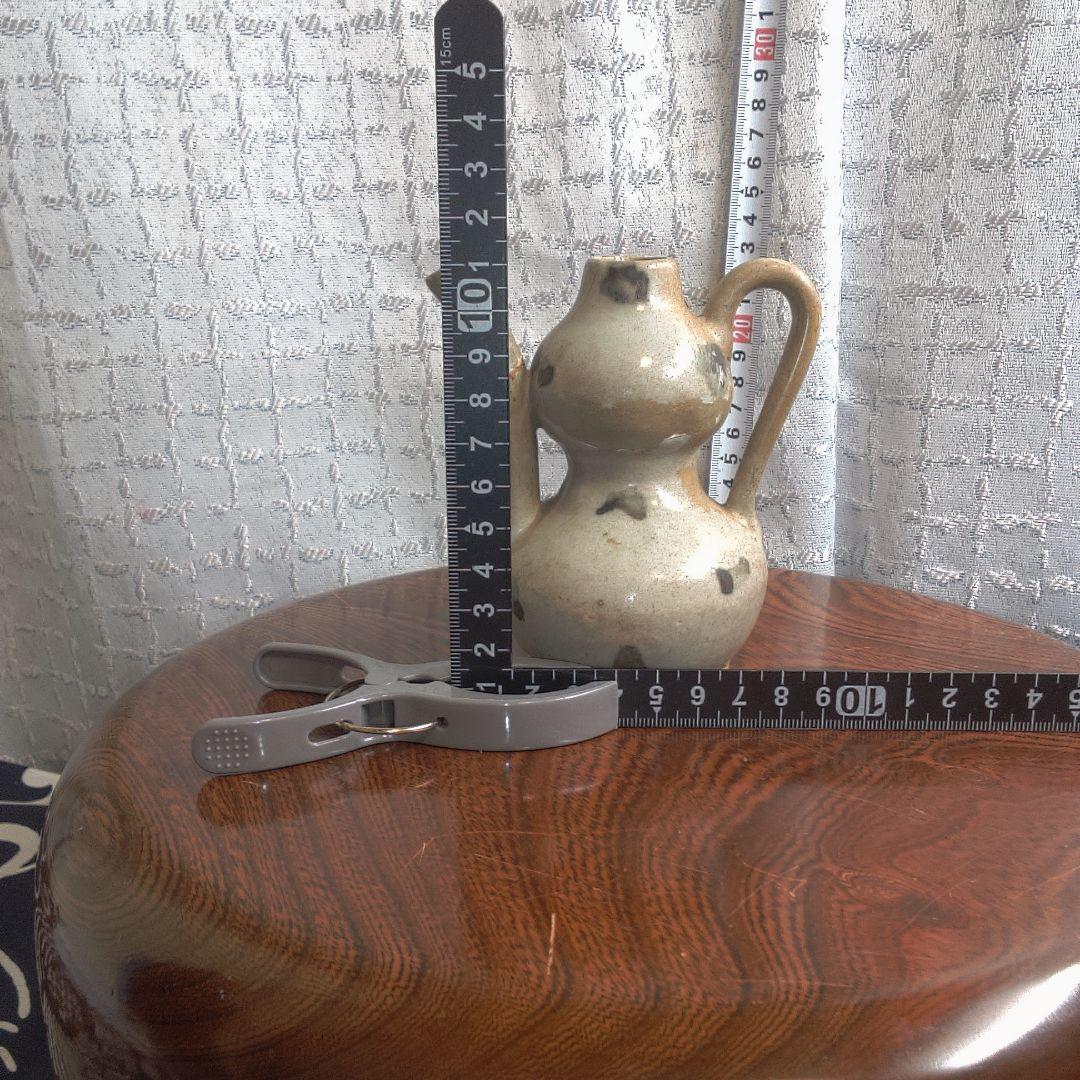 骨董６手作り陶器壺、二重ボディ