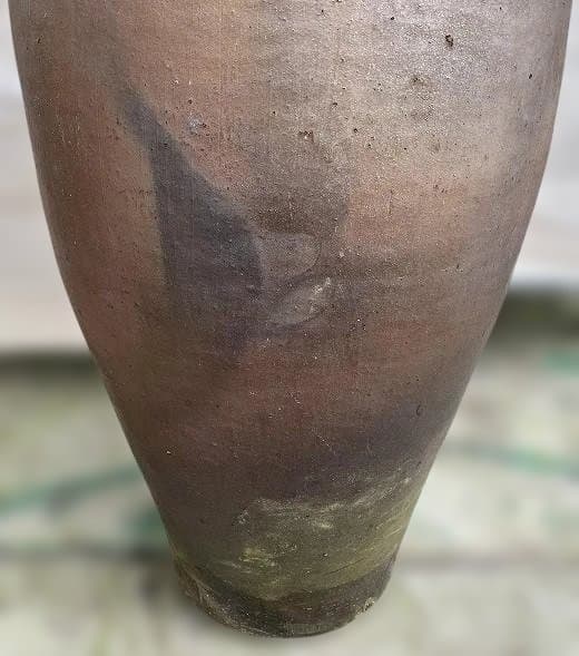 琉球焼の三耳締壷 大花瓶 高さ68cm 古民具 甕 壷屋焼 水瓶