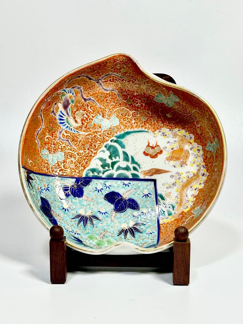 香蘭社図案帳 明治初期 色絵桃形鉢 深川栄左衛門