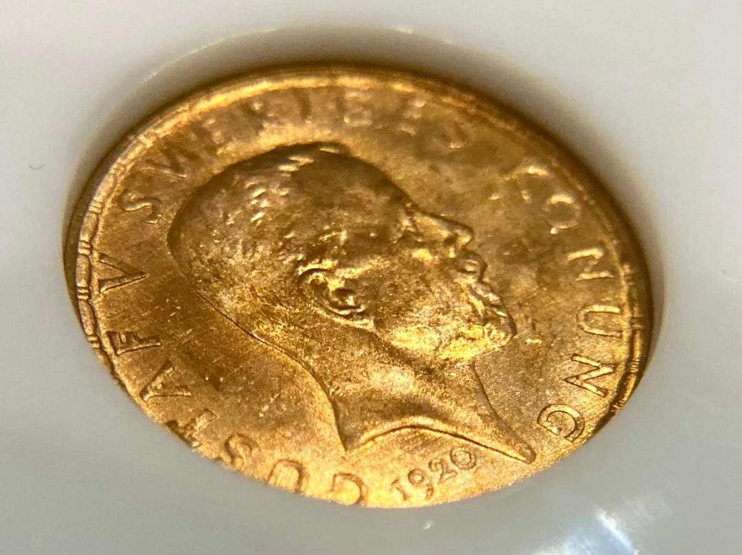 ★★★★やっちゃん★★★★1920年スウェーデン5クローナ金貨★MS65