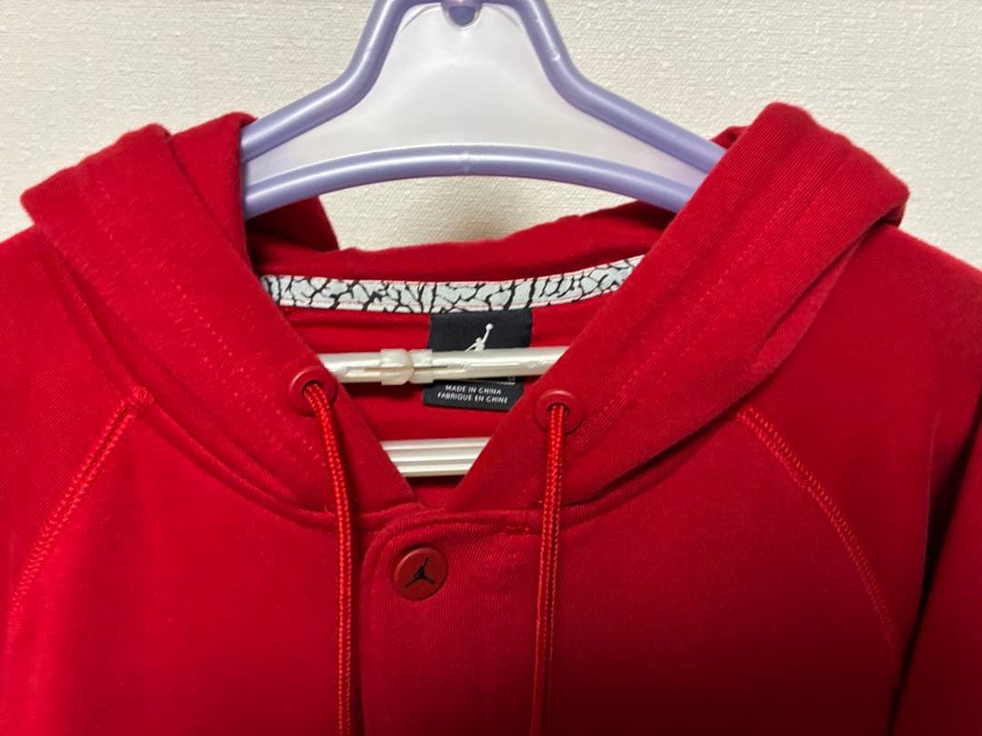 美品JORDANジョーダン メンズWBマービンバーシティ ボタンアップパーカーL