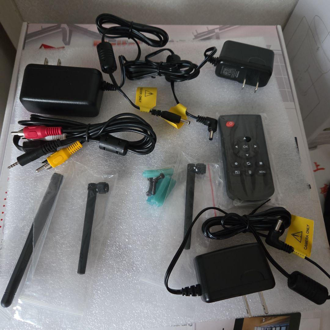 サンワサプライ防犯カメラ2台モニターセット