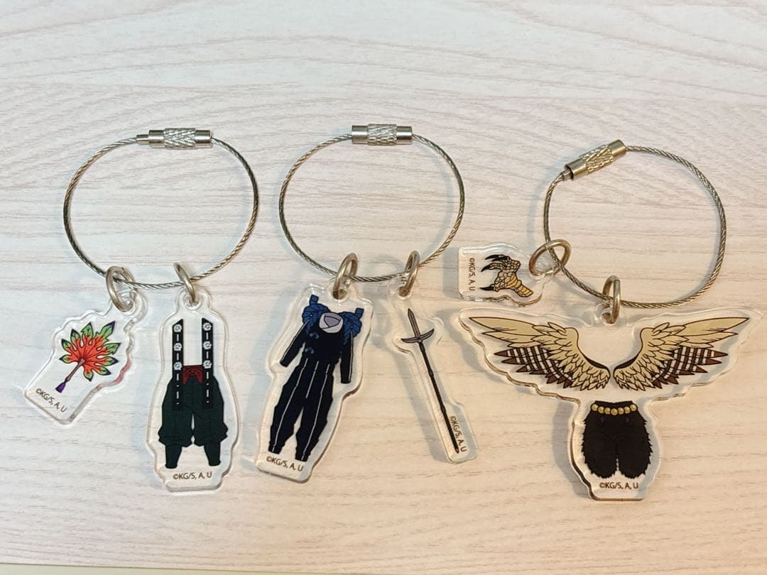 【美品】鬼滅の刃 半天狗 喜怒哀楽 アクリルチャーム3種セット キーホルダー