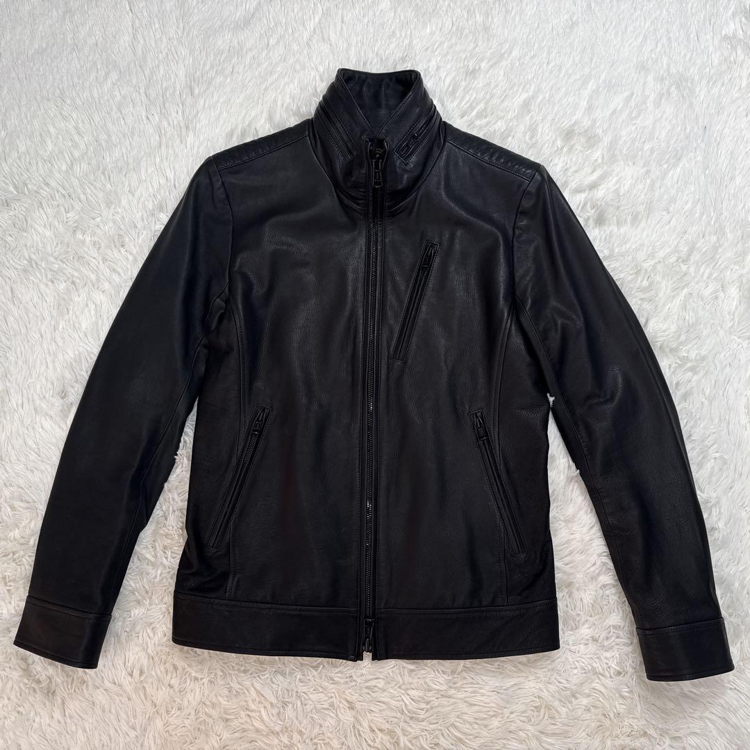 すずたろー 様 AKM シングル レザージャケット ダイヤキルト L WJK.