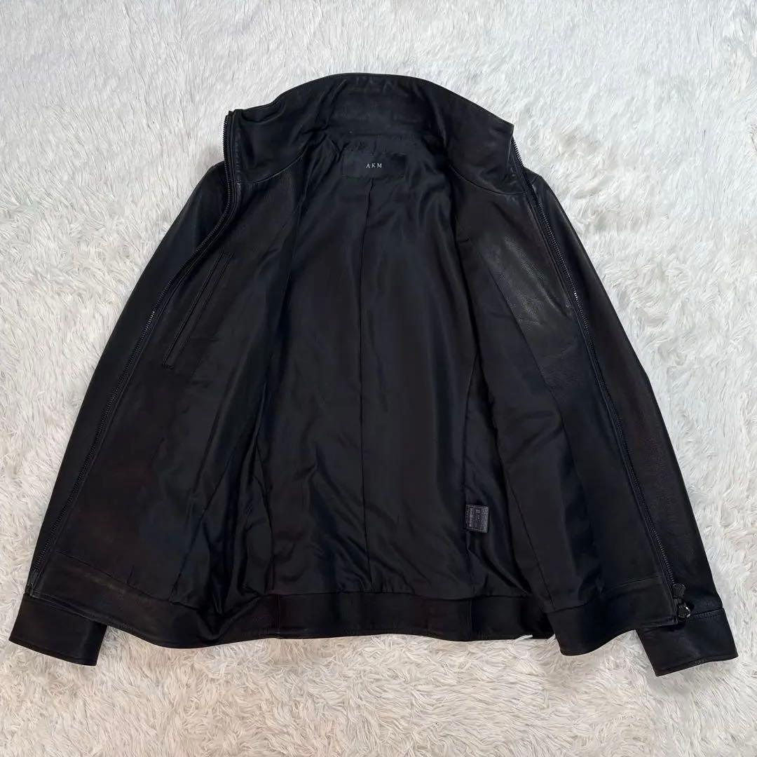 すずたろー 様 AKM シングル レザージャケット ダイヤキルト L WJK.