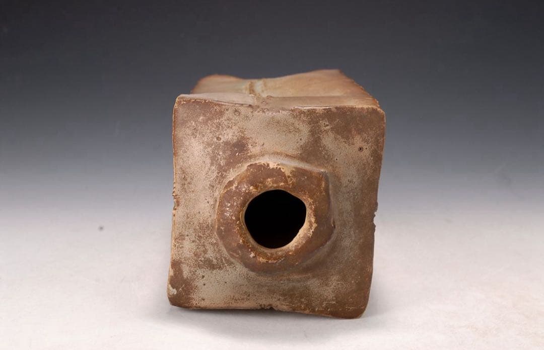 作家物 銀彩花器 / 陶器 陶芸 花瓶 花器 壺 角壺 作家 民藝 民芸 骨董