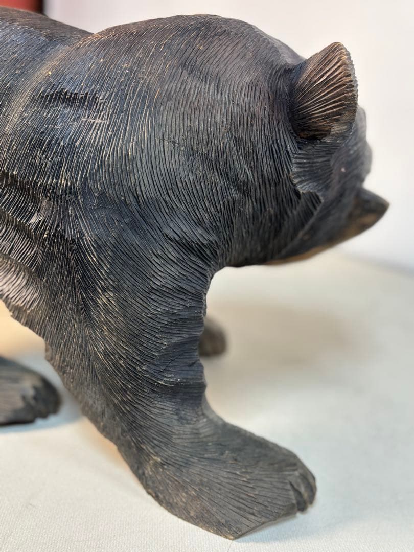 刻印「八江」木彫り熊　置物　北海道　クマ　民芸　古道具　アンティーク