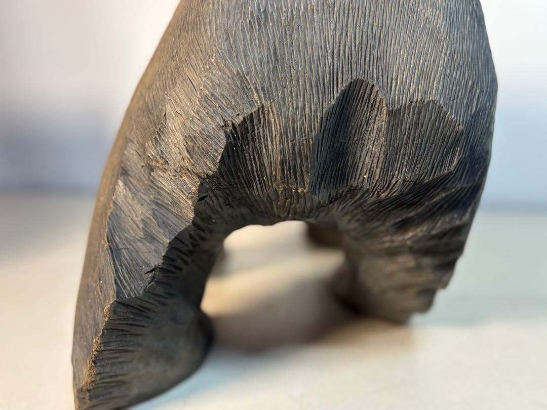 刻印「八江」木彫り熊　置物　北海道　クマ　民芸　古道具　アンティーク