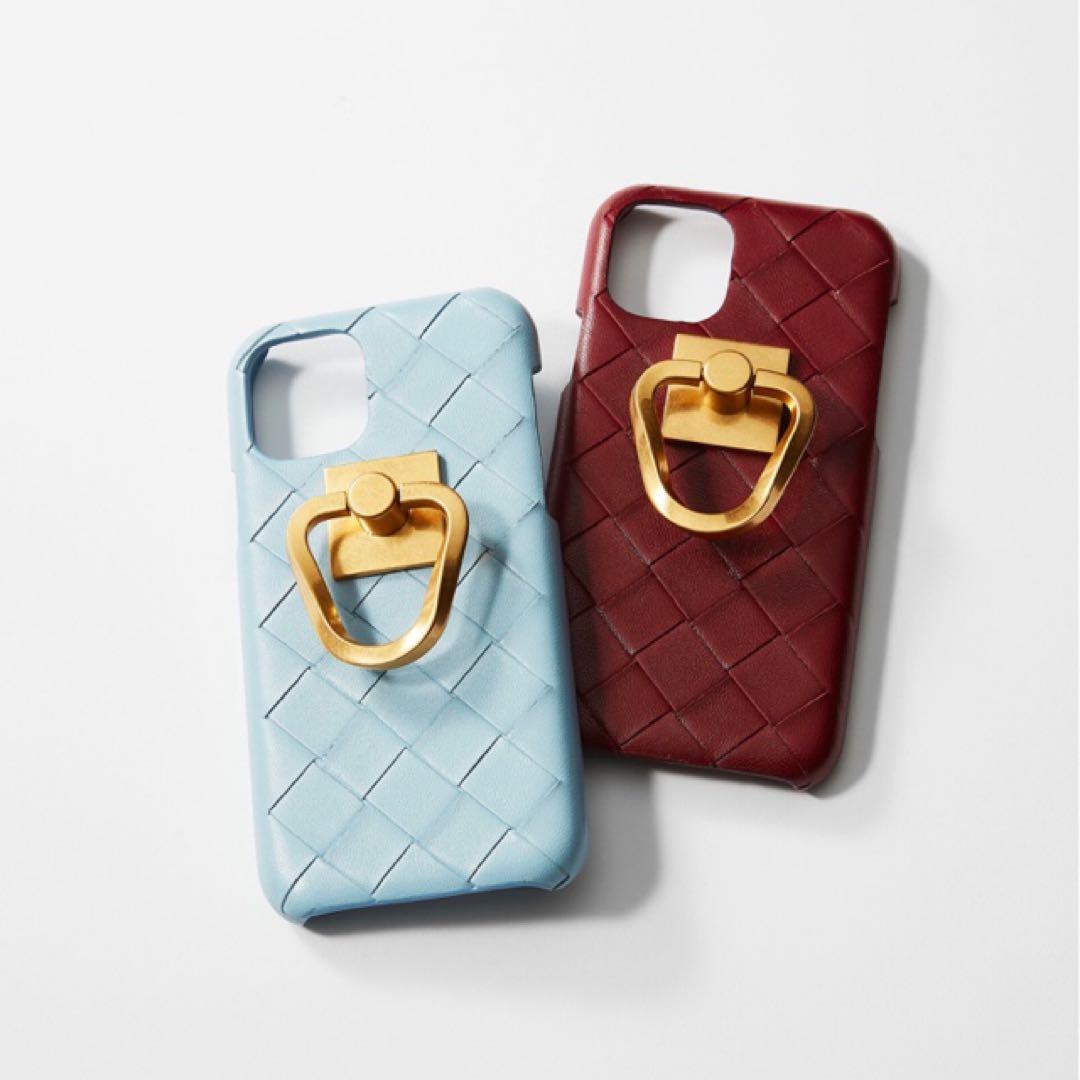 【新品】ボッテガ ヴェネタ iPhone11Proケース リング付き 水色