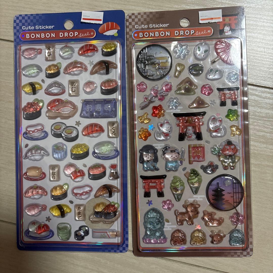 ボンボンドロップシール　和柄　5種類