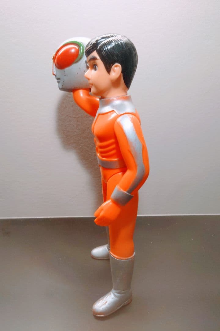 美品 当時物 旧バンダイ ファイヤーマン 面取れ マスク取れ スタンダードソフビ