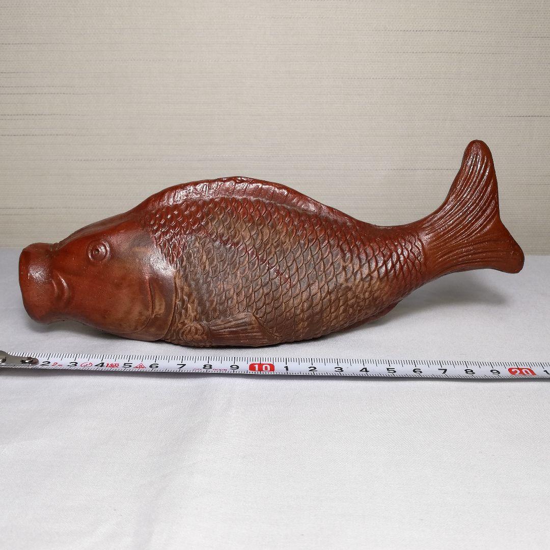 明治時代 備前焼 魚掛け花入 細工物 オブジェ 陶彫 緋襷 花器 工芸品 花瓶