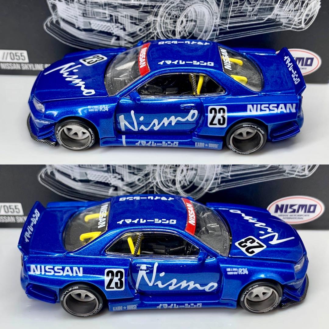 ミニGT 1/64 日産 スカイライン BNR34 街道ハウス Nismo 青