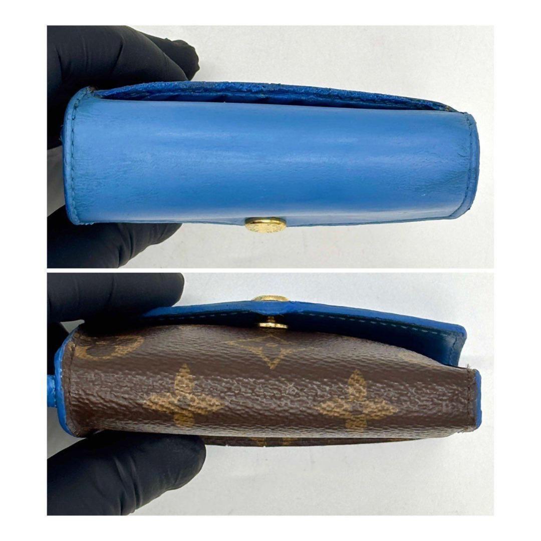 ベ*ー様 鮮やかブルー✨　ルイヴィトン　ポルトフォイユ ゾエ 三つ折り財布 モノ