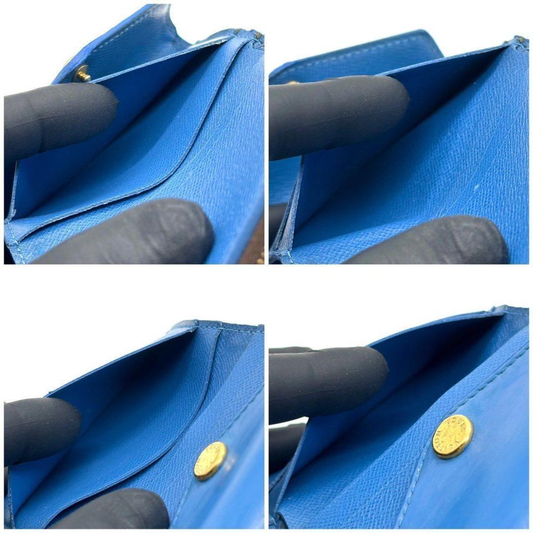 ベ*ー様 鮮やかブルー✨　ルイヴィトン　ポルトフォイユ ゾエ 三つ折り財布 モノ