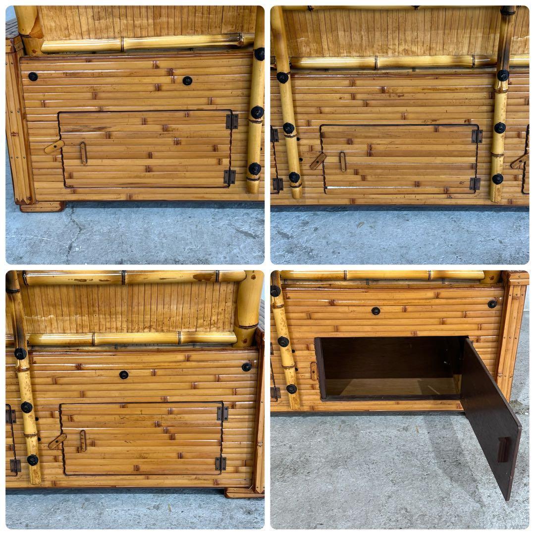 ✿伝統工芸✿ 和風竹家具 “梅里竹芸” 3人掛けソファ アジアン家具　長椅子