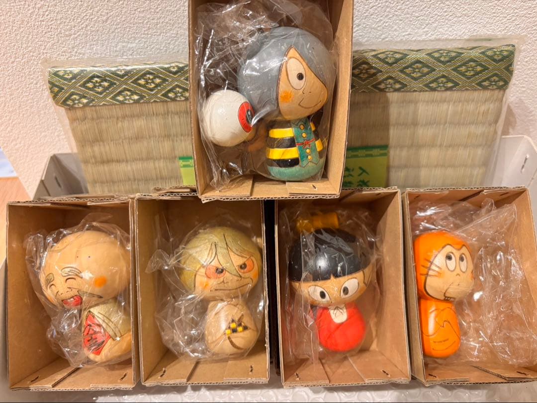【希少】卯三郎こけし　ゲゲゲの鬼太郎　目玉オヤジ　ねこ娘　箱付き　妖怪