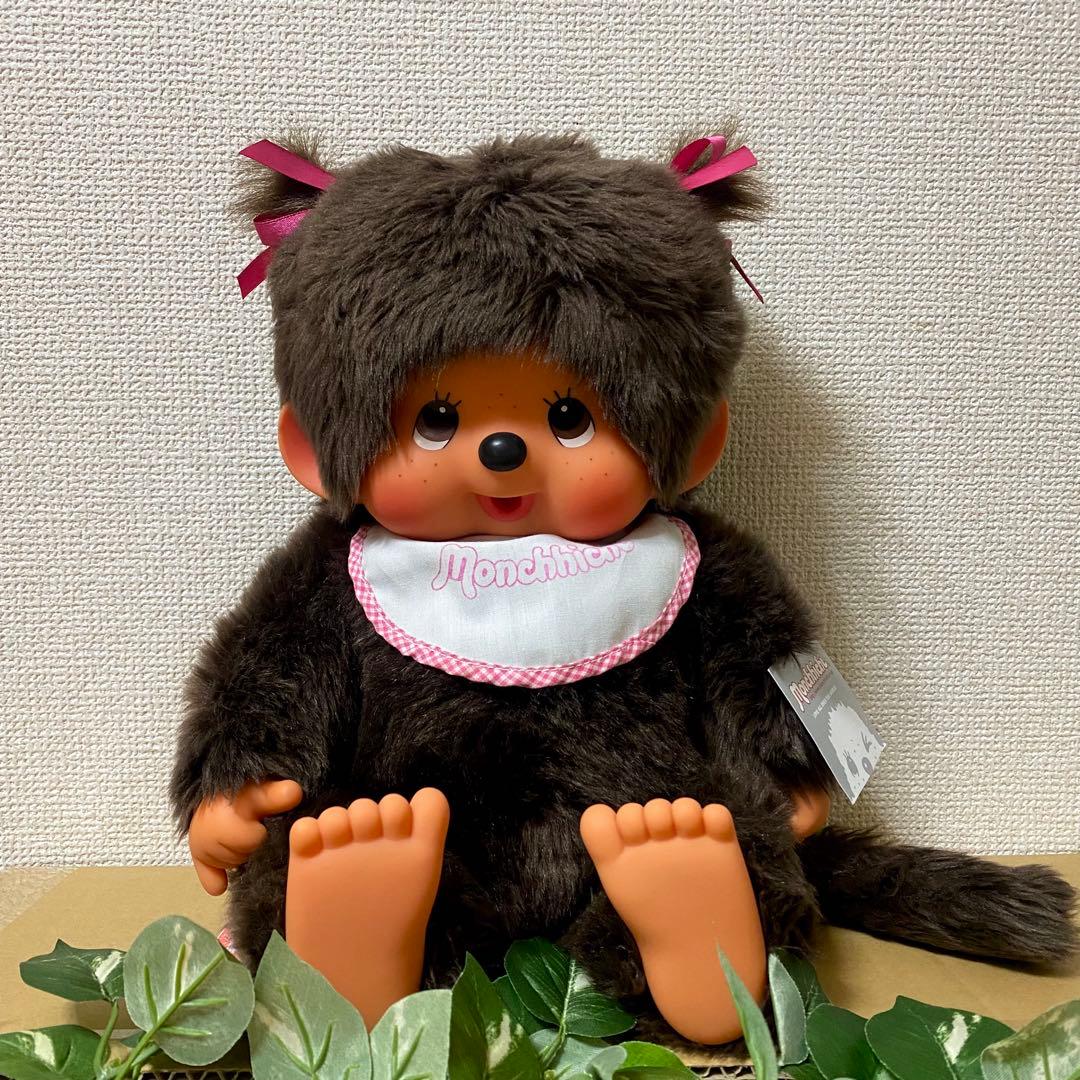 希少　新品タグ付き　やわらかモンチッチ ぬいぐるみ女の子 ツインテール Lサイズ