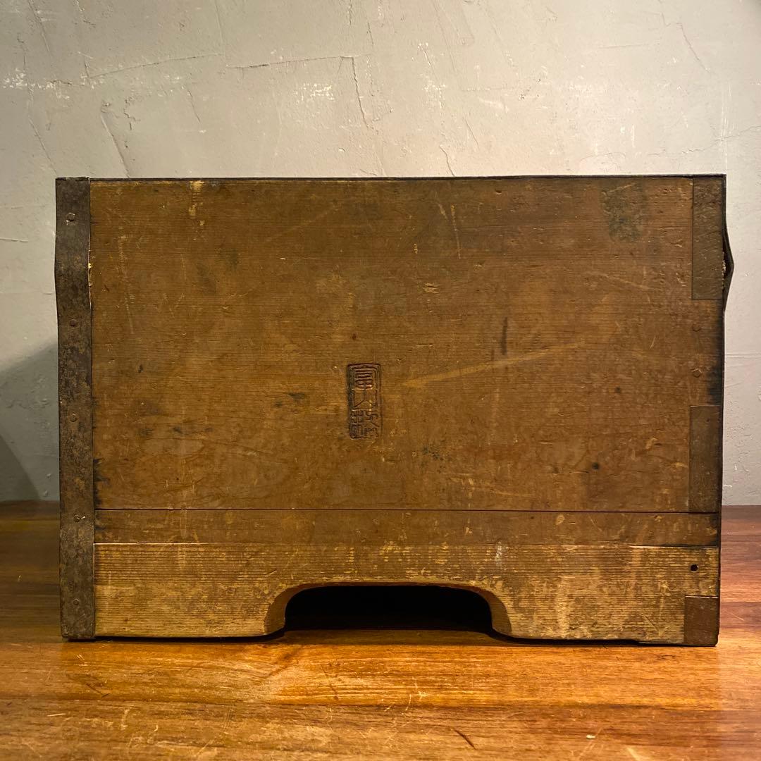 時代物 明治 大正 一斗枡 木箱 骨董品 古道具 すり切り棒 古民具