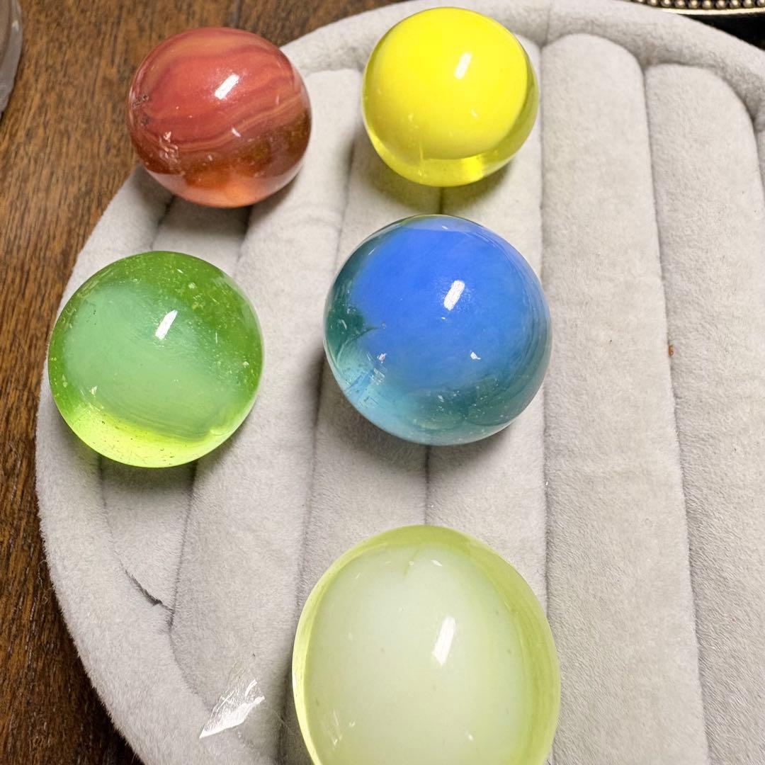 大粒 ウランガラス ビー玉 ディプレッショングラス マーブル 難あり 汚れあり