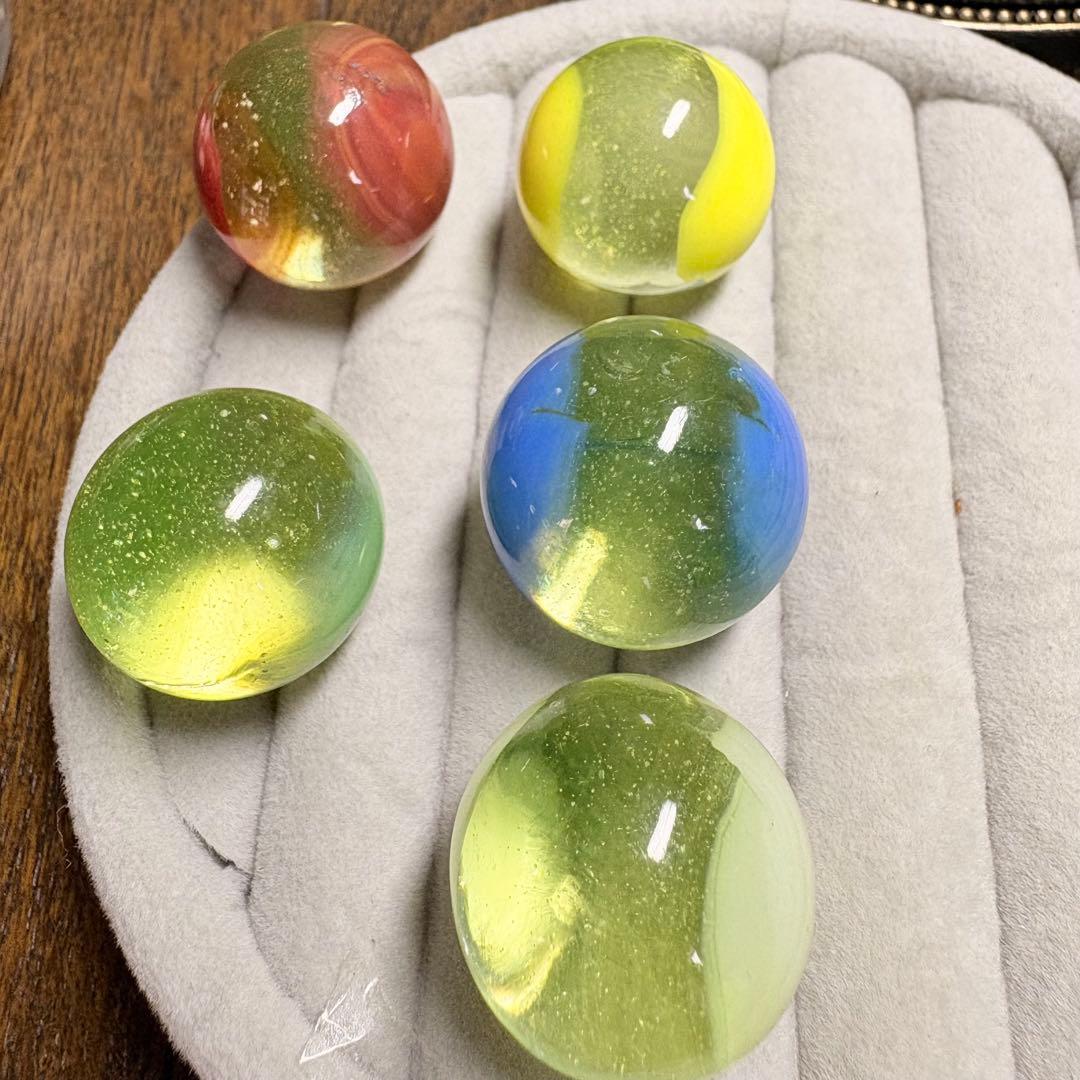 大粒 ウランガラス ビー玉 ディプレッショングラス マーブル 難あり 汚れあり