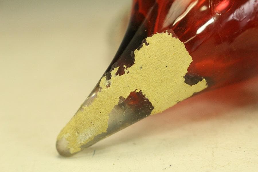 16世紀 フランス 赤ガラス 鷲 酒瓶高23.5cmアンティーク (RC975)