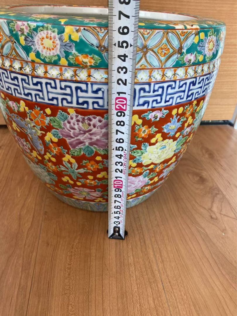 伊万里 十錦手 火鉢 古道具 陶器 水鉢 睡蓮鉢 時代物唐物