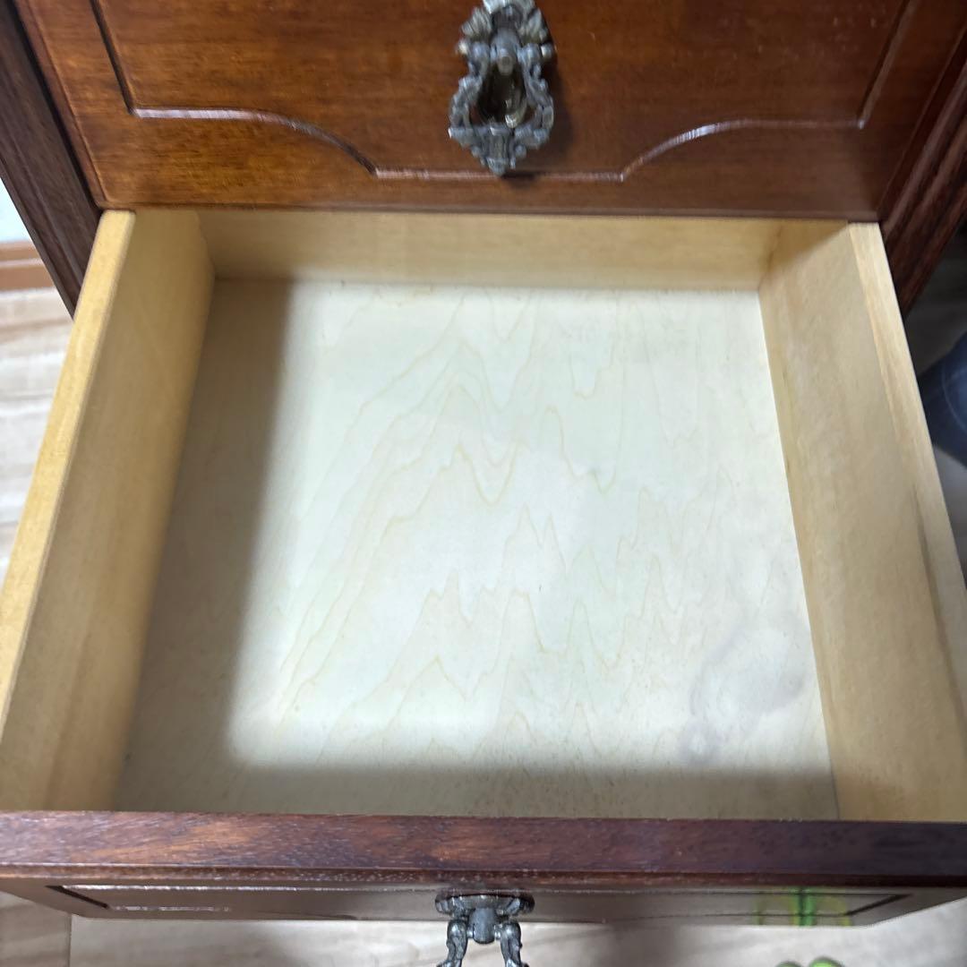 アヤノクラフト　3段引き出し付き　アンティーク　サイドテーブル　木製　最安値