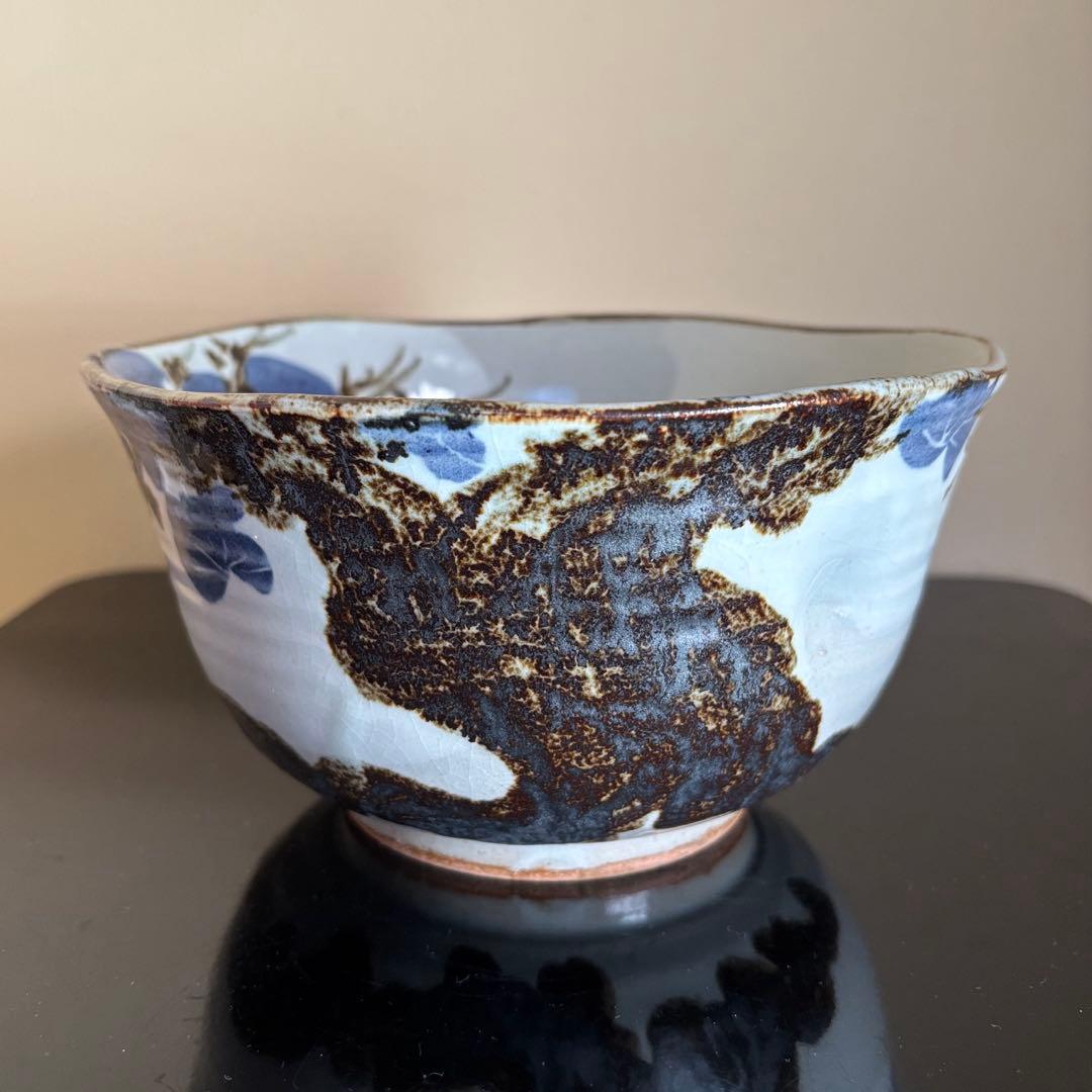 京焼名工 五代 清風与平造 瑞松 鉢 茶道具 菓子鉢 盛鉢 共箱 共布付き
