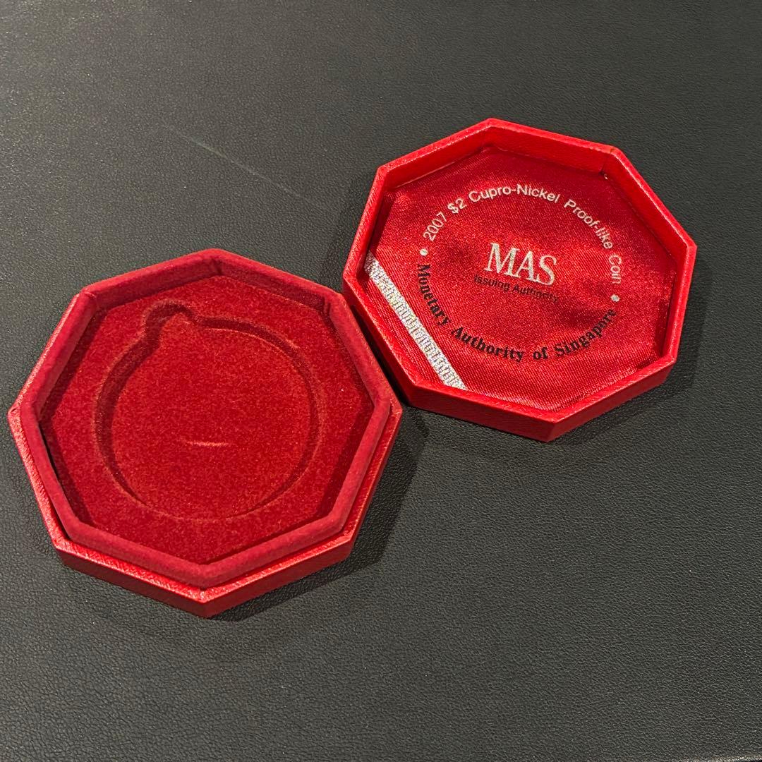 2007年 旧正月 シンガポール 2ドル 干支 銀貨 プルーフ 記念硬貨