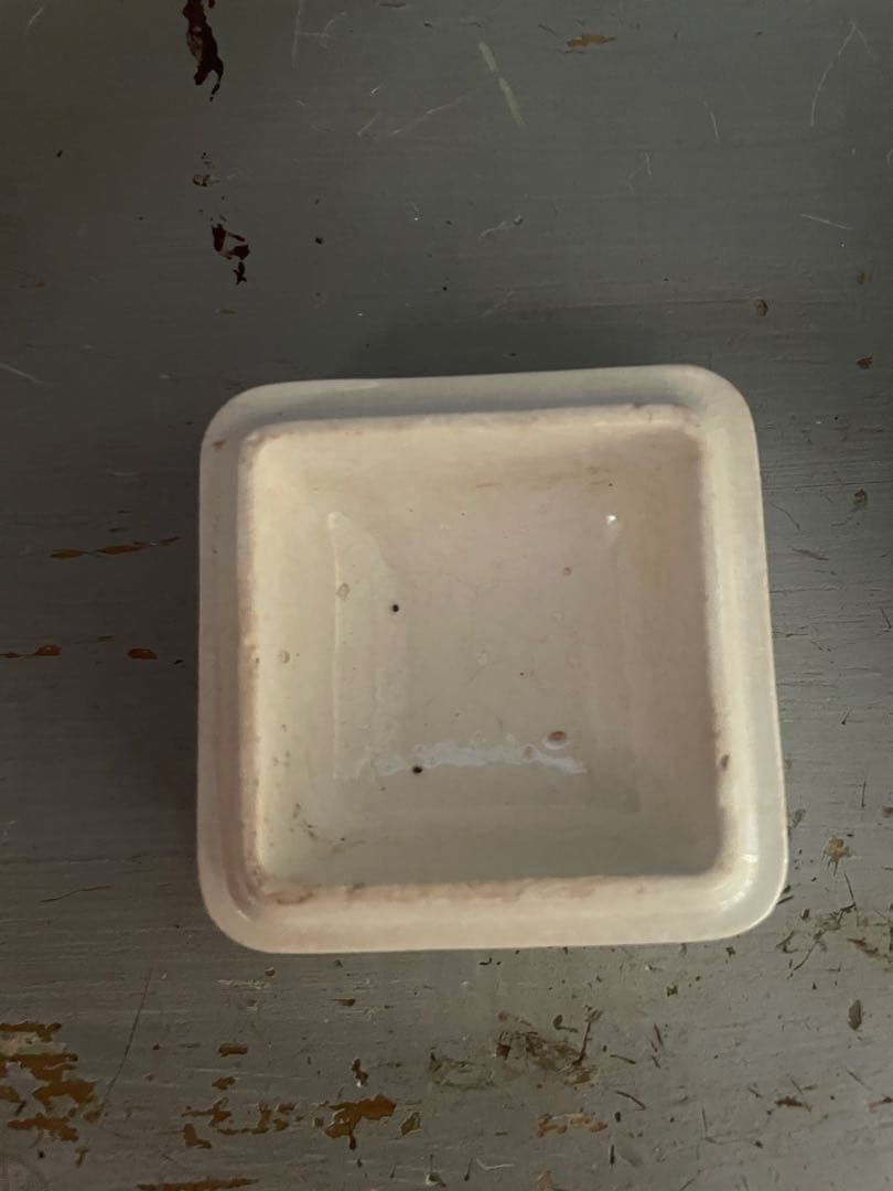 激レア　イギリスアンティーク　TOOTH PASTE ジャー　陶器　正方形