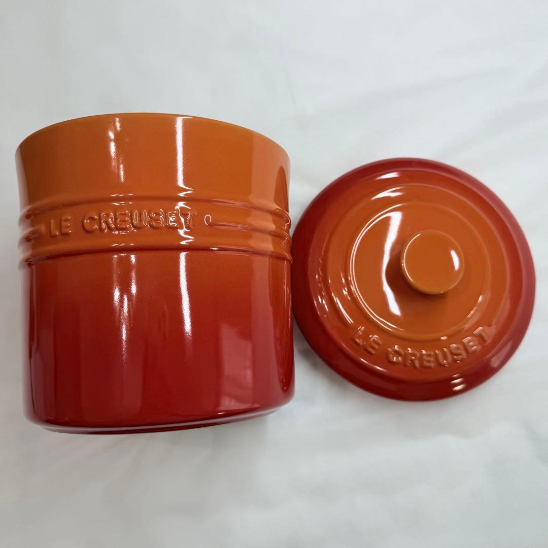 【新品・箱付き】ルクルーゼ ペットフード コンテナー (スクープ付き)オレンジ