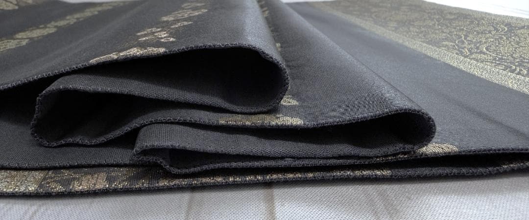 帯３箔清兵衛　草木染　正倉院間道裂織　袋帯　グレー系　未使用品　長さ４３８ｃｍ