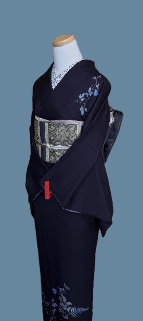 帯３箔清兵衛　草木染　正倉院間道裂織　袋帯　グレー系　未使用品　長さ４３８ｃｍ