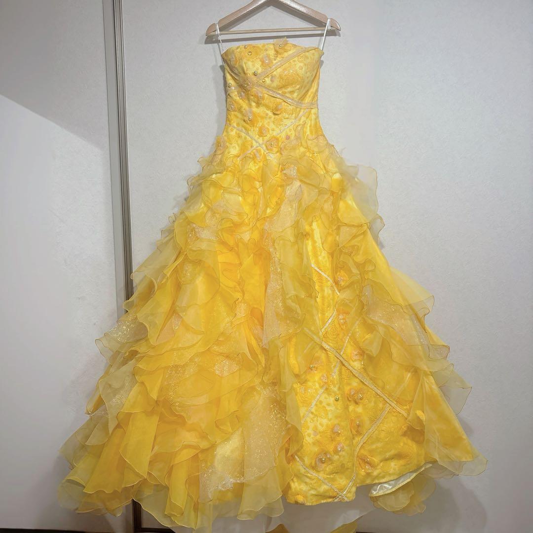 yellow dress 約9号 約Mサイズ(ウエディング結婚式発表会演奏会