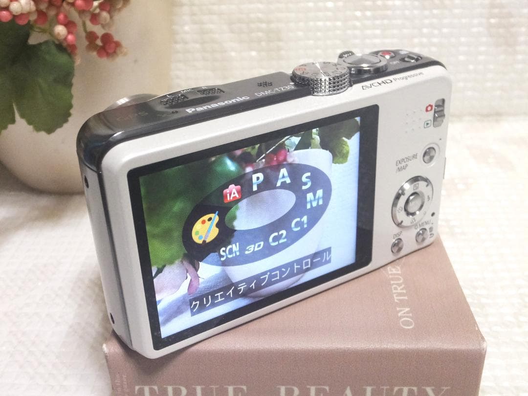 作動品 パナソニック LUMIX DMC TZ30 ホワイト 純正バッテリー付属