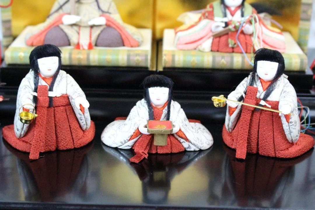 ♡松﨑 幸一光作 雛人形 五人飾 ひいな 木目込み人形 ガラスケース