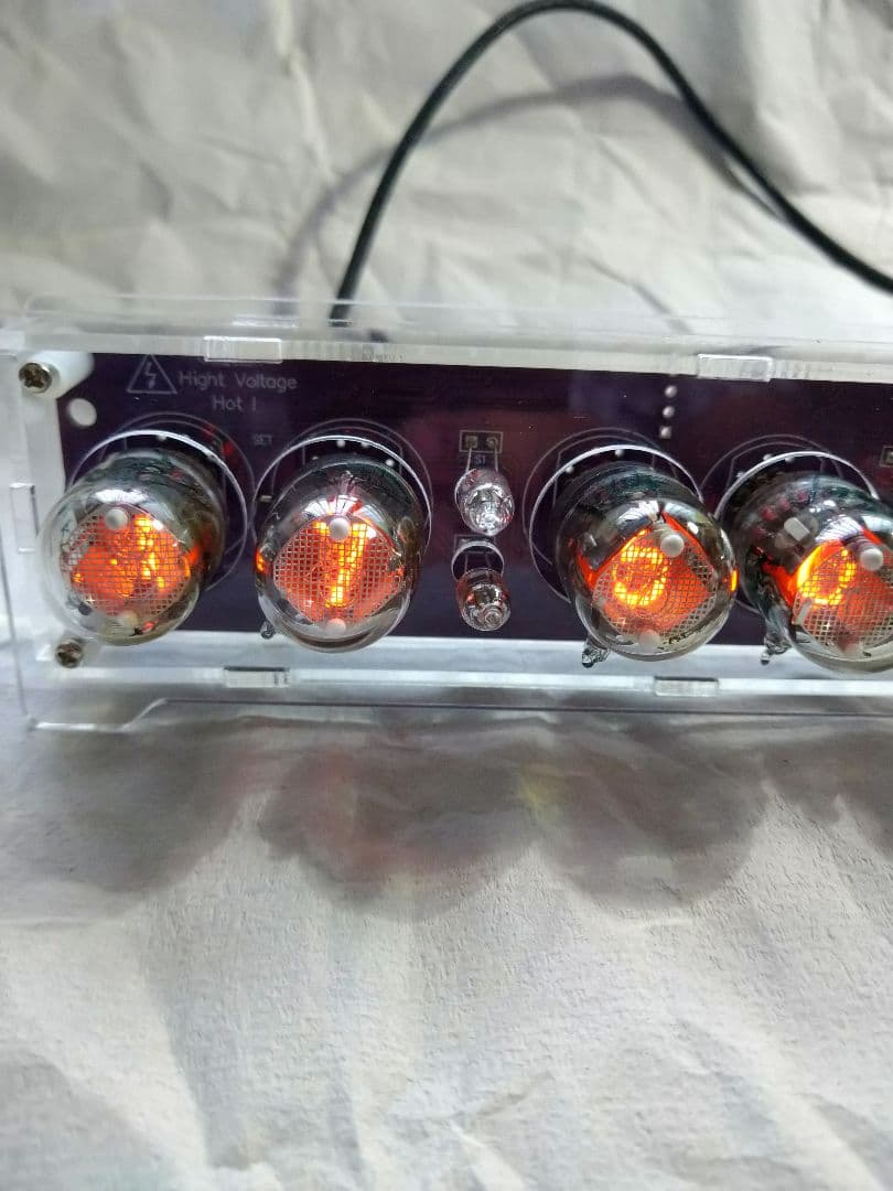 メ*6様 ニキシー管時計 IN-2 6球 完成品 アクリルケース入 送料込