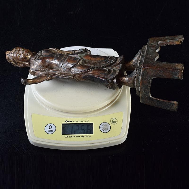 マツ　仏教美術　古銅鍍金　チベット仏　仏像　置物　D　R8634