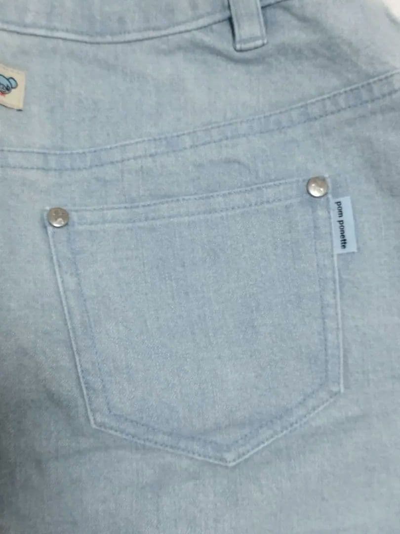 【希少】ポンポネット　ミントくん　デニム台形スカート　160