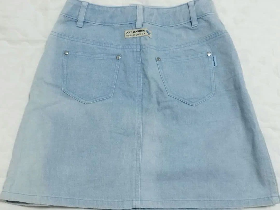 【希少】ポンポネット　ミントくん　デニム台形スカート　160
