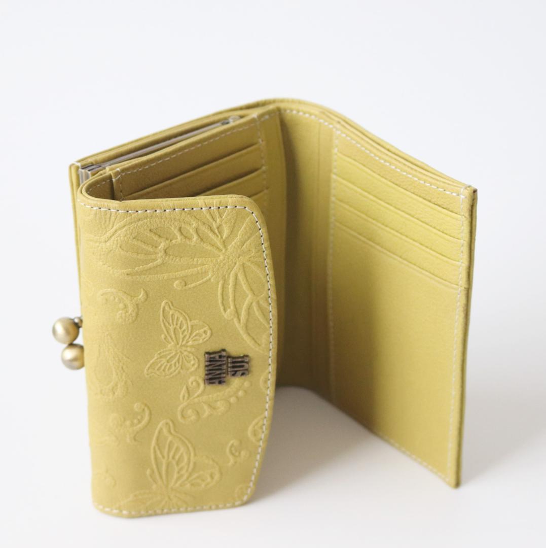 新品タグ付き【アナスイ】バタフライ ダンス 口金 がま口二つ折り財布