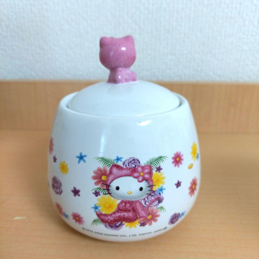 ハローキティ 陶製キャンディポット ガラスキャニスター ガラスポット 3個セット