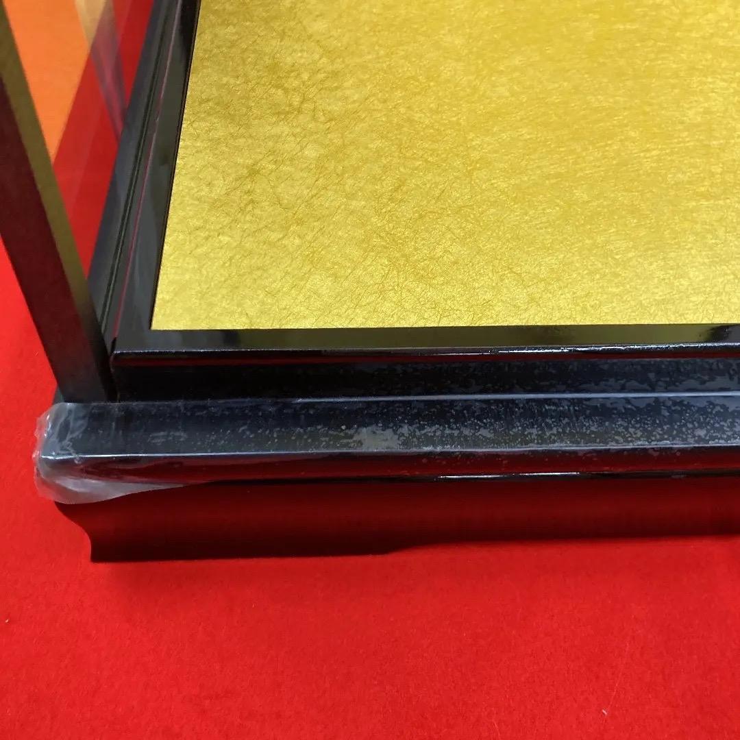 IK-1 美品！12号　面取り　ひな人形ガラスケース　市松ケースのみ　巾39㎝