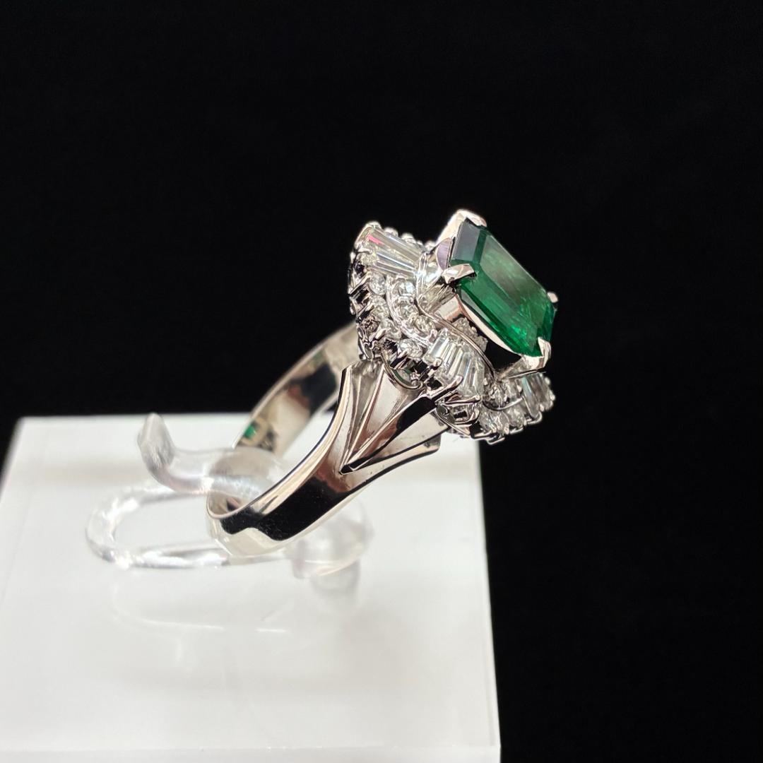Pt900 エメラルド1.74ct ダイヤ リング 鑑別書付 #11