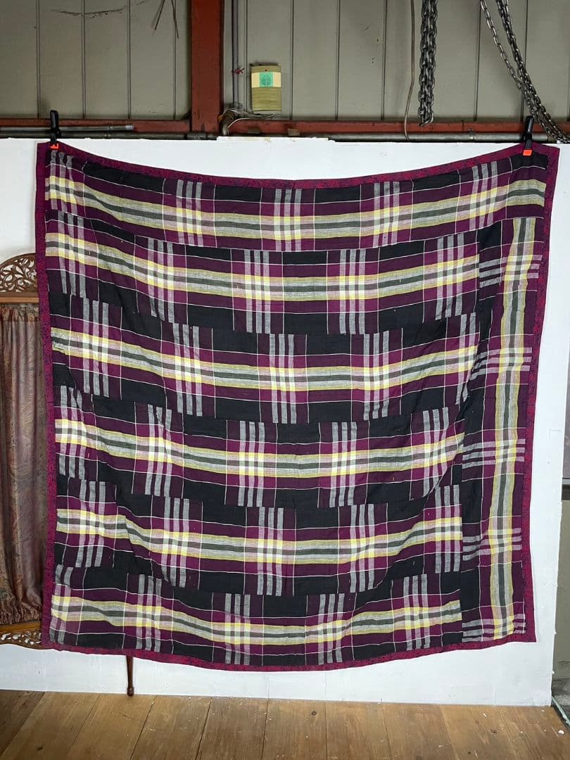 Japan antique 裂織 古布 ラグ カーペット こたつ上掛け 布団