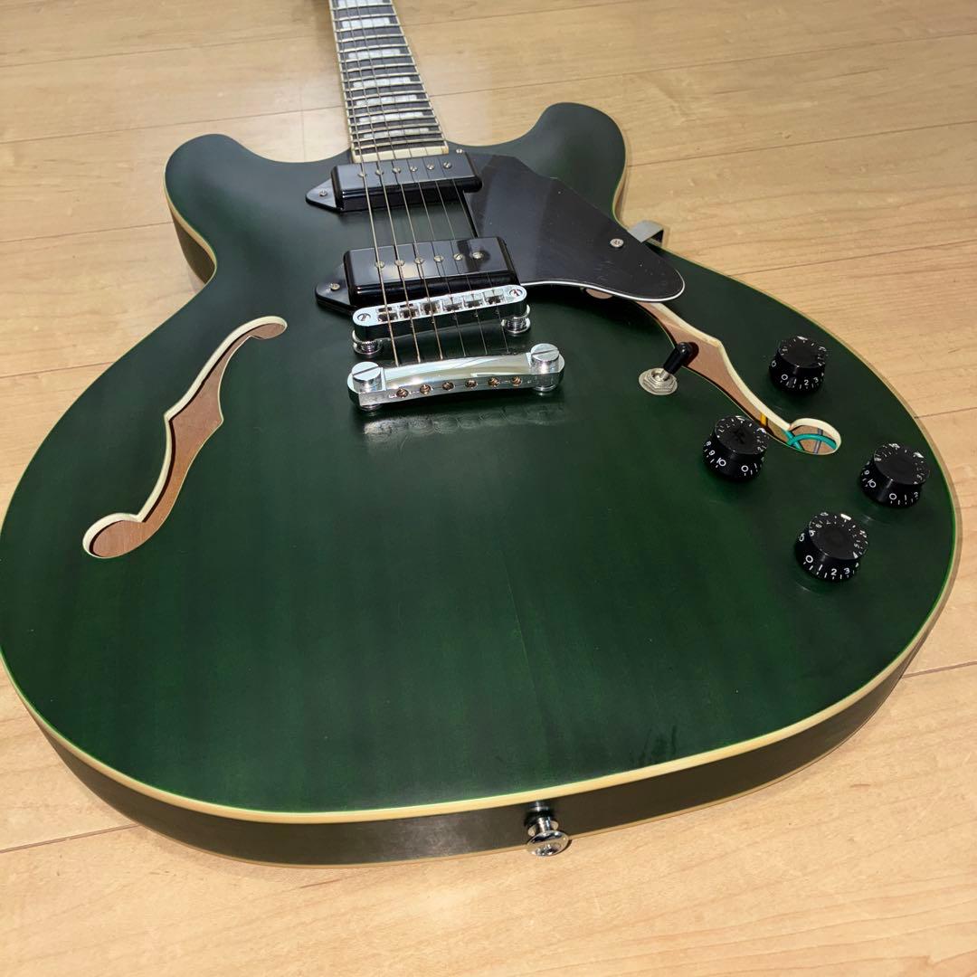 プレイテック　SA20 Green セミアコースティックギター　グリーン