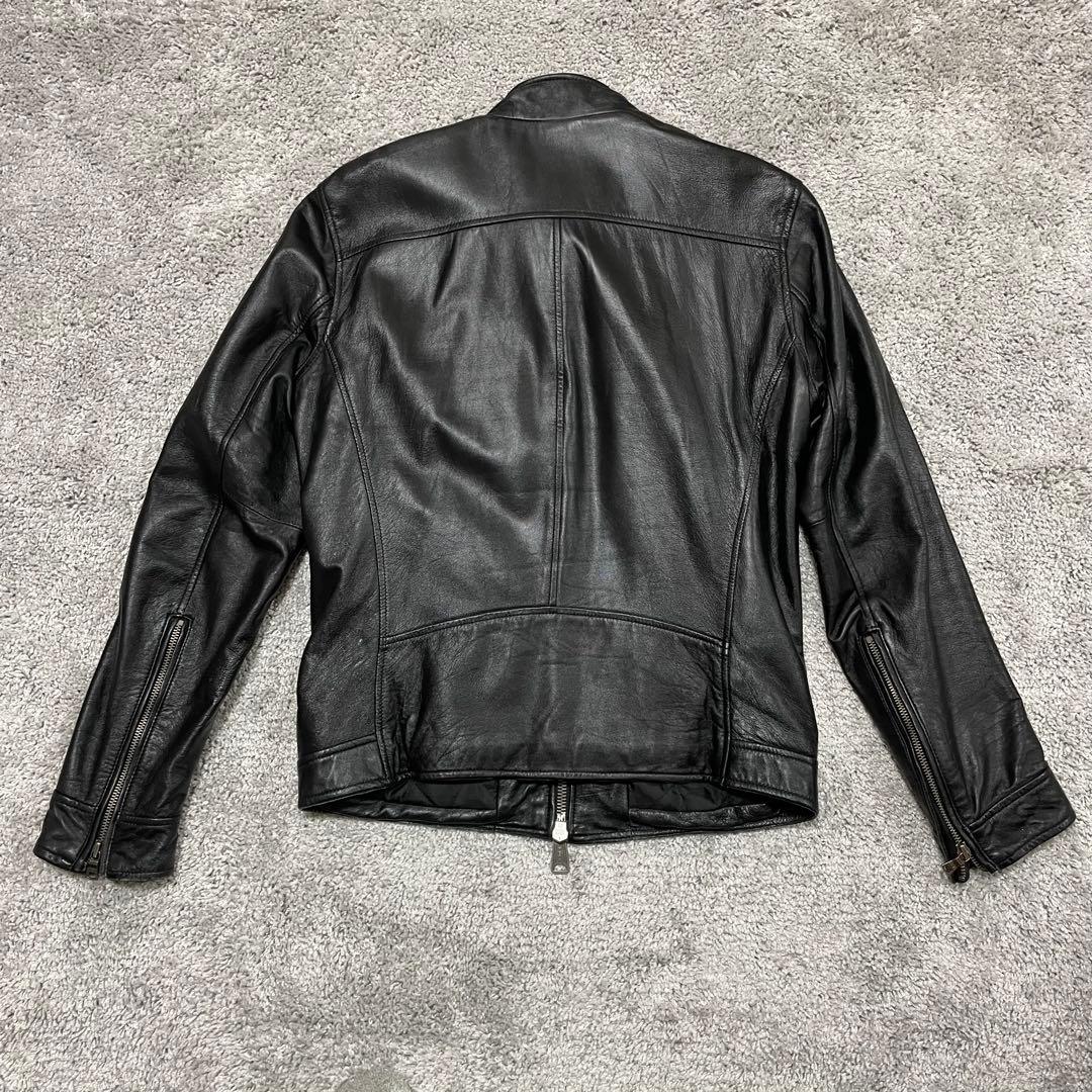 【BUFFALOBOBS】ブラックレザー シングルライダース　羊革　サイズ3